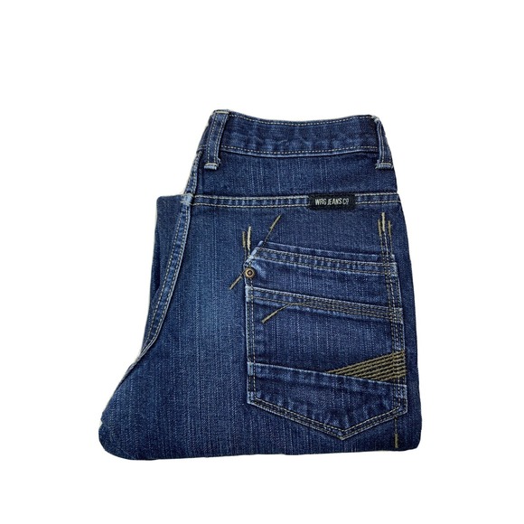 Boys Youth Wrangler Jeans Sz 12R Approx 25x26 Blue Denim Adjustable Waist - Picture 1 of 9